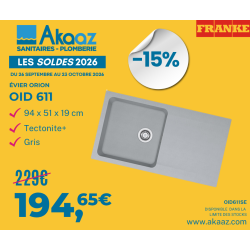 Evier Orion OID 611 940x510x190mm en tectonite+, Gris  (114.0442.824)