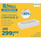 Vasque à encastrer 100 x 39 cm Contour 21 blanc sans trop-plein en céramique