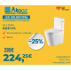 WC à poser Brevis  sans bride + abattant frein de chute, Blanc