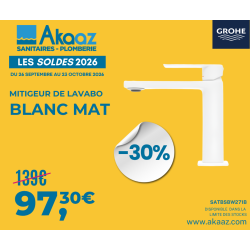 Mitigeur lavabo B-Way, Blanc Mat