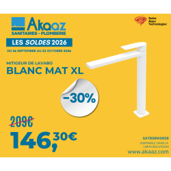 Mitigeur lavabo XL B-Way, Blanc Mat