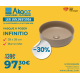 Swiss Aqua Technologies Vasque à poser Infinitio 39 x 39 x 12 cm sans trop-plein, blanc (SATINF3939M)