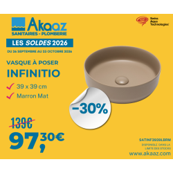 Swiss Aqua Technologies Vasque à poser Infinitio 39 x 39 x 12 cm sans trop-plein, blanc (SATINF3939M)