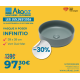 Swiss Aqua Technologies Vasque à poser Infinitio 39 x 39 x 12 cm sans trop-plein, blanc (SATINF3939M)