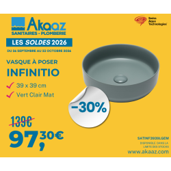 Swiss Aqua Technologies Vasque à poser Infinitio 39 x 39 x 12 cm sans trop-plein, blanc (SATINF3939M)