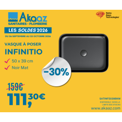 Infinitio Vasque à poser 50x39 cm, sans trop-plein, Noir mat (SATINF5039BKM)
