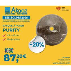 Vasque à poser Purity 43x43 cm, Marbre blanc