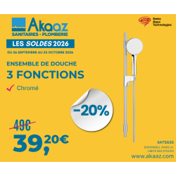 Ensemble de douche 3 fonctions Ø robinetterie, Chrome
