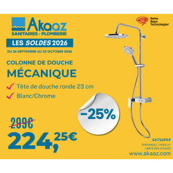 Colonne de douche avec mitigeur mécanique, Blanc/Chrome