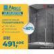 Cabine de douche 120x90cm avec porte coulissante Easy Walk-in X Motion, transparent avec bras de fixation & profilés, Chrome