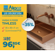 Vasque à poser Timless 55x38x11cm + bonde, acier inox, Cuivre Brossé