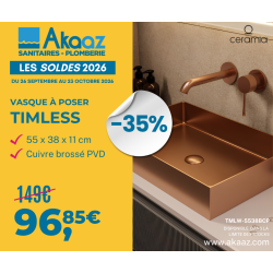 Vasque à poser Timless 55x38x11cm + bonde, acier inox, Cuivre Brossé