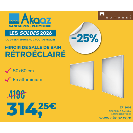 Miroir avec capteur Nimco 120x70 cm aluminium