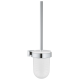 Brosse & support Essentials Cube en verre, Chrome