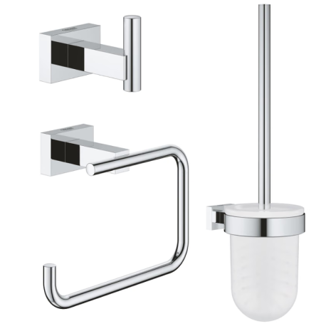 Set accessoires 3 en 1 Essentials Cube, Chrome