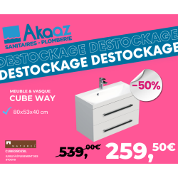 Meuble de salle de bain avec vasque Naturel Cube Way 80x40 cm chêne wellington (CUBE280ZDW)