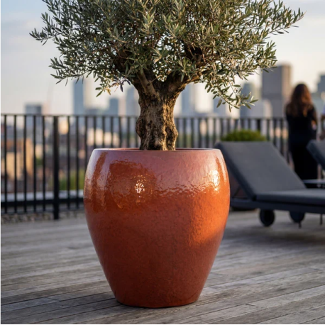 Pot en terre cuite Cylindrique 2XL - 80x90cm, Terre cuite creusée