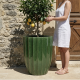 Soucoupe en terre cuite 35cm, Brume de jade