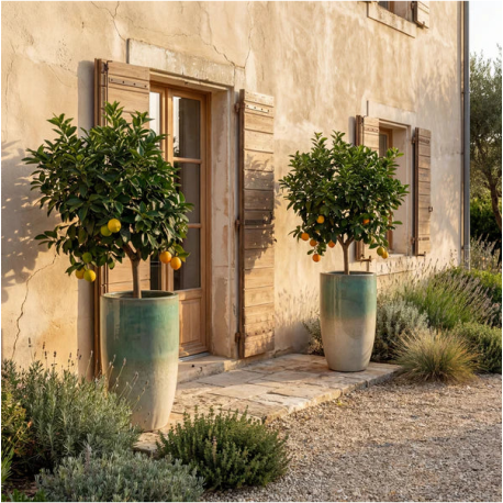 Pot en terre cuite Merovee 2XL - 55x65cm, Crème