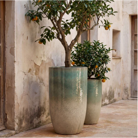Pot en terre cuite Eiffel 2XL - 47x92cm, Brume d'été