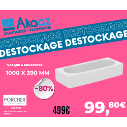 Vasque à encastrer 100 x 39 cm Contour 21 blanc sans trop-plein en céramique