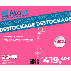 Colonne de douche thermostatique B-Way, Blanc mat