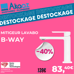 Mitigeur lavabo B-Way, Blanc Mat