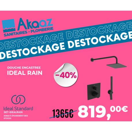 Douche encastrée Ideal Rain, noir mat