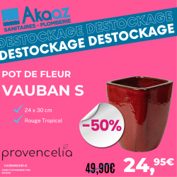 Pot en terre cuite 18x21cm Vauban XS,  Rouge Tropical