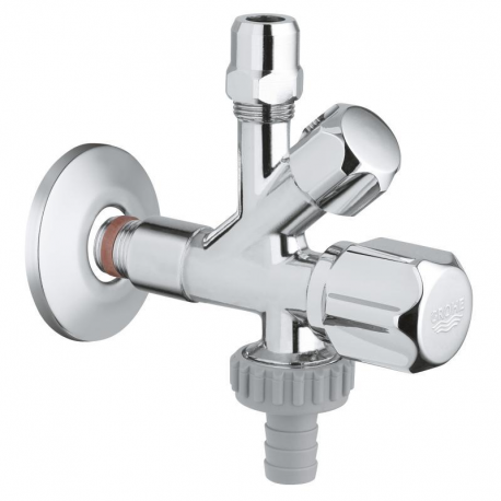 Robinet de réglage double 1/2″, Chrome