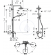 Showerpipe Croma Select E 180 2jet, mitigeur mécanique, blanc/chromé (27258400)