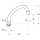 Bec tubulaire orientable, sans butée femelle 3/4", Chromé (13071000)