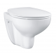 WC suspendu Bau Ceramic sans bride abattant frein de chute, Blanc Alpin
