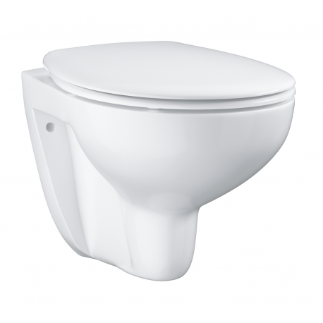 WC suspendu Bau Ceramic sans bride abattant frein de chute, Blanc Alpin