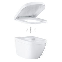 WC suspendu Euro Ceramic, Blanc alpin (39328000+39330001)