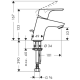 Mitigeur lavabo Focus 70 CH3 CoolStart avec tirette et vidage, Chrome