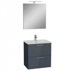 MEUBLE SDB AVEC MIROIR, LAVABO ET LED 59x61x39,5 ANTHRACITE