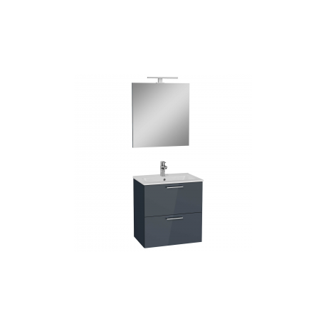 MEUBLE SDB AVEC MIROIR, LAVABO ET LED 59x61x39,5 ANTHRACITE