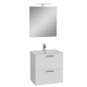 MEUBLE SDB AVEC MIROIR, LAVABO ET LED 59x61x39,5 BLANC