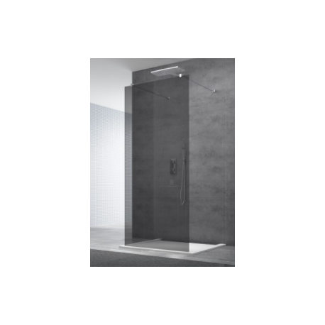 Paroi de douche fumé en 140 cm, 8mm d'épaisseur