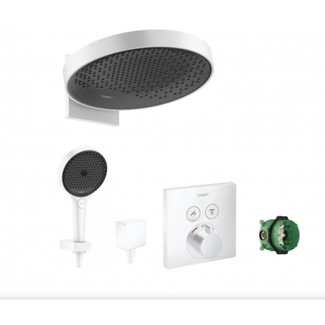 Ensemble encastré de douche 2 fonctions Rainfinity / ShowerSelect, Blanc mat