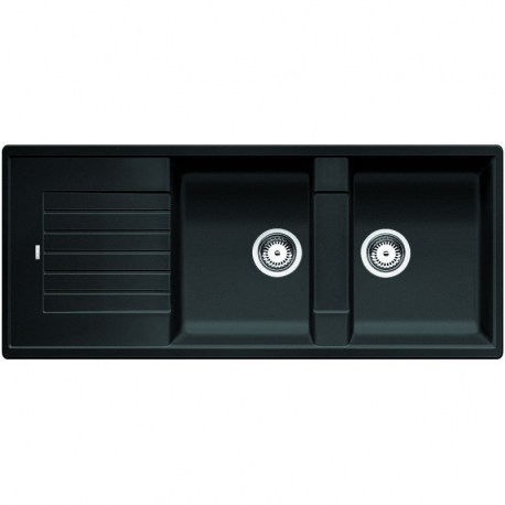 Blanco ZIA 8 S Evier en composite de granit SILGRANIT PuraDur double bac avec égouttoir, anthracite