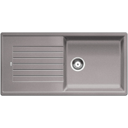 Blanco ZIA XL 6 S - évier composite de granit SILGRANIT PuraDur II, simple bac XL avec égouttoir, couleur aluminium