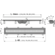 Caniveau de douche simple pour grilles perforées 65x14,5x8cm