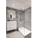 MEUBLE SDB AVEC MIROIR, LAVABO ET LED 59x61x39,5 BLANC