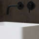 Paffoni - Mitigeur de lavabo avec corps à encastrer, installation 2 trous, finition noir mat (LIG103NO70)
