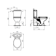 Astor Pack WC à poser en porcelaine vitrifiée, Charnières en Inox (R190101)