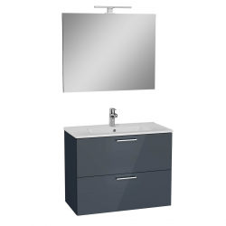 MEUBLE SDB AVEC MIROIR, LAVABO ET LED 79x61x39,5 ANTHRACITE