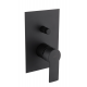 by Paffoni Set de douche tout en 1 avec douche de tête 20cm + Douchette 1 jet, Noir mat