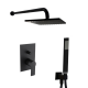 by Paffoni Set de douche tout en 1 avec douche de tête 20cm + Douchette 1 jet, Noir mat